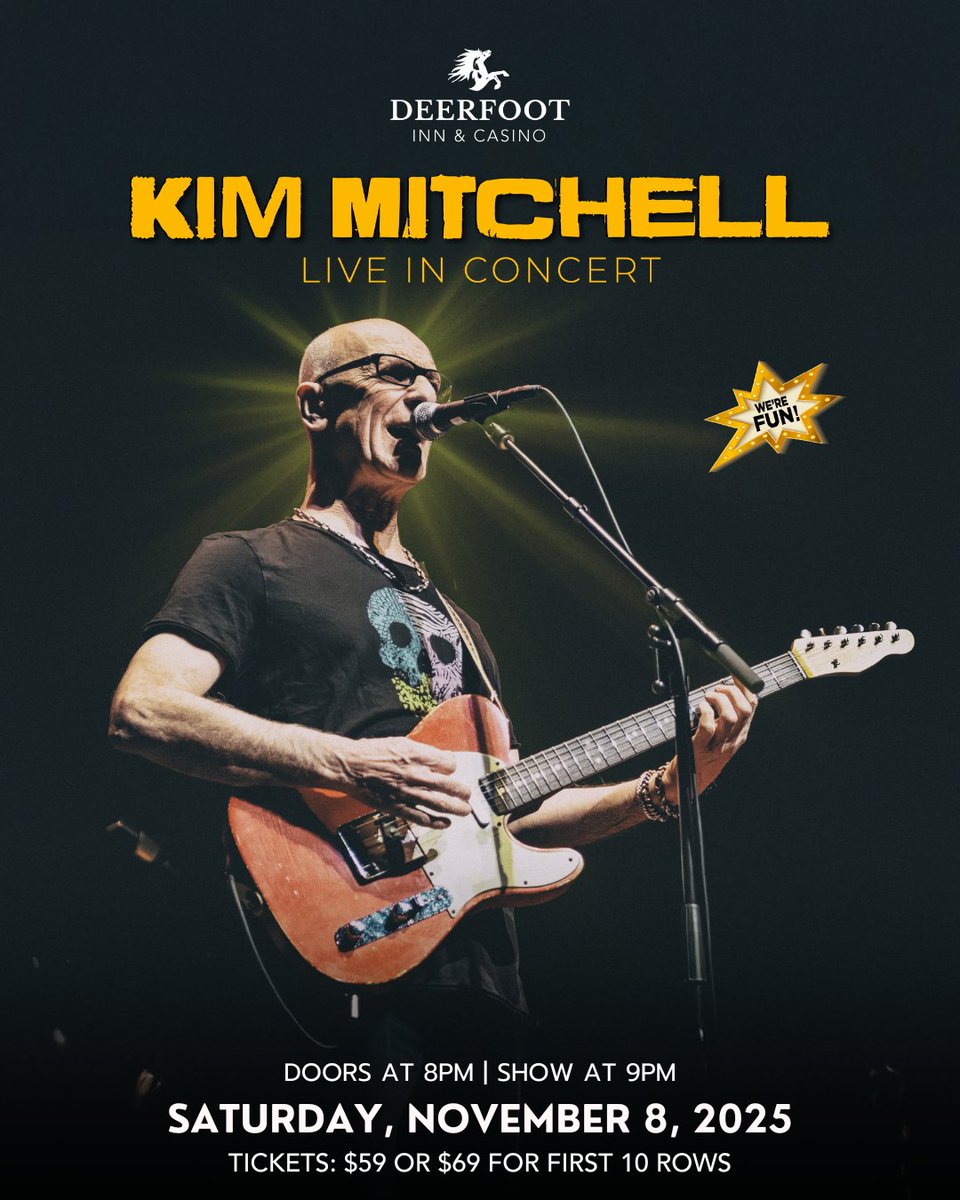 🎸 KIM MITCHELL – LIVE IN CALGARY 🎶
Canadian rock royalty is taking over the Chrome Showroom for one unforgettable night! 🔥 Catch the legendary Kim Mitchell tear up the stage with iconic hits, killer solos, and pure energy.
📍 Venue: Chrome Showroom
📅 Saturday, November 8,