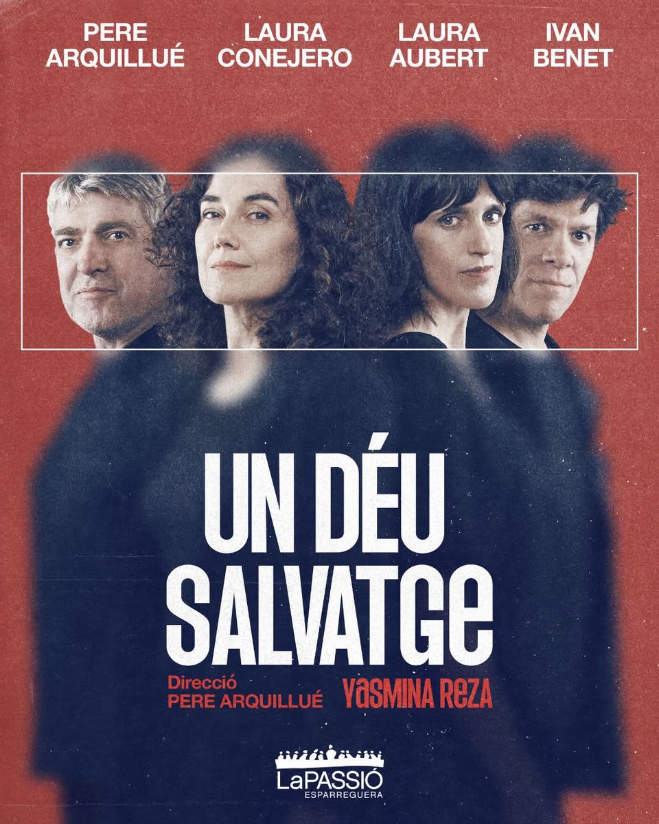 🎭 Un Déu Salvatge
Quan la calma es trenca i la veritat surt a la llum...
Una comèdia àcida de Yasmina Reza dirigida per Pere Arquillué.

🗓 Diumenge 21 de setembre a les 18:30 h
📍 Sala Gran · Teatre La Passió d'Esparreguera
🎟️ Entrades a 👉 lapassio.net/undeusalvatge
#esparreguera
