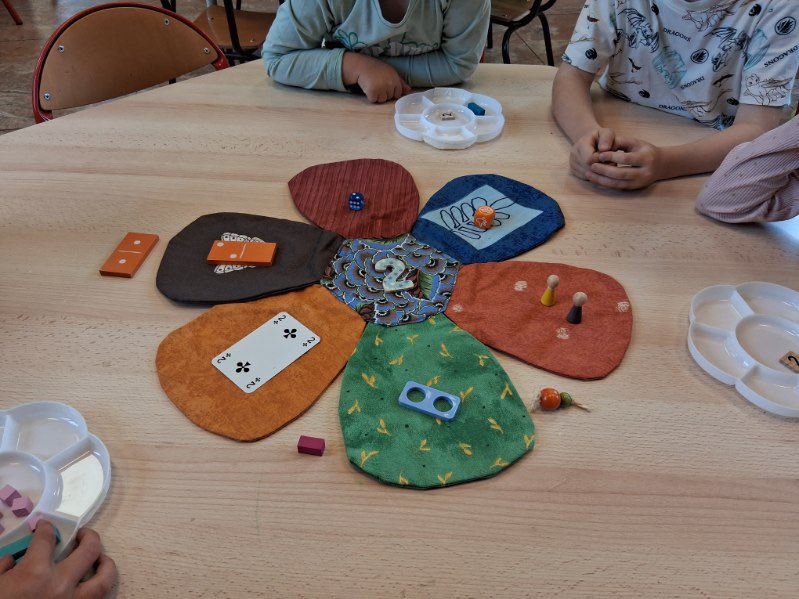 #maths
Construire le nombre en GS.
Chaque binôme construit sa fleur du nombre 2. Ensuite, chaque groupe présente sa fleur qui est validée par les pairs.
Manipuler, verbaliser pour une meilleure maîtrise du nombre.