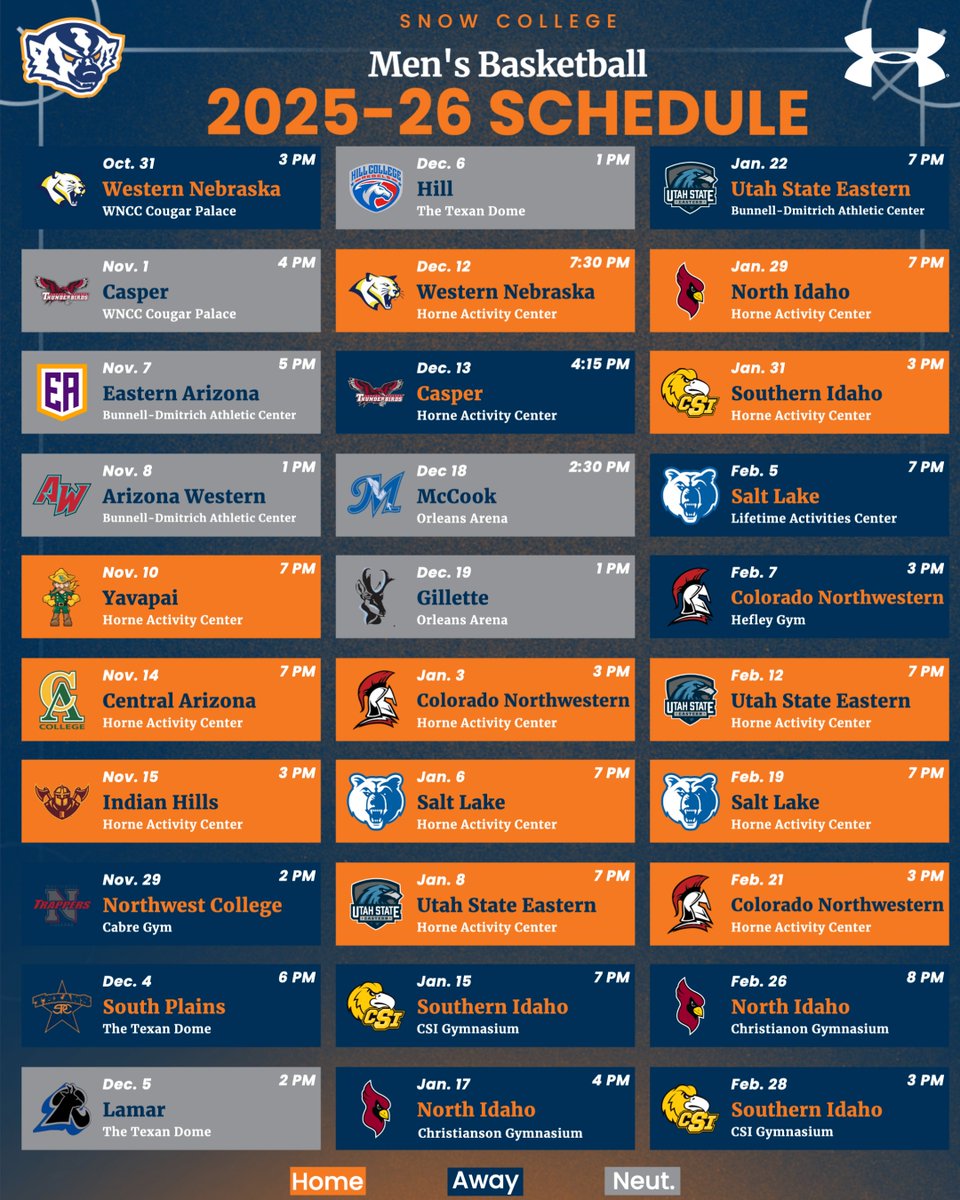 Men's Basketball Releases 2025-26 Schedule snowbadgers.com/news/2025/9/17…
