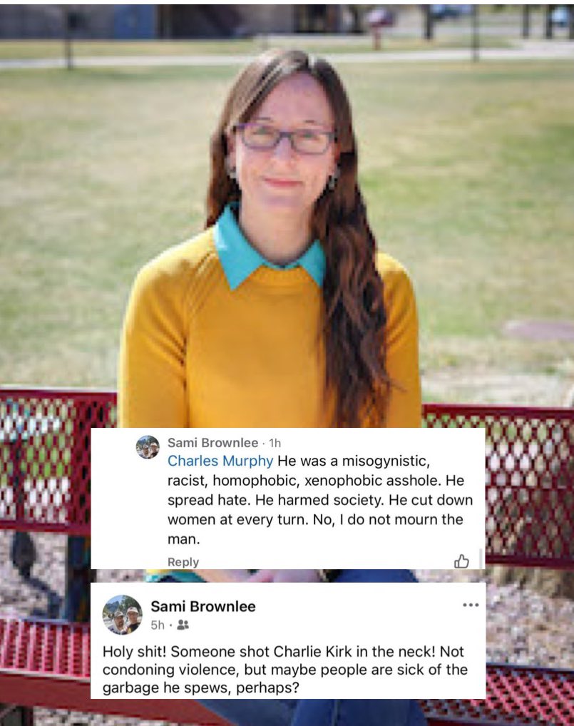 Libs of TikTok (@libsoftiktok) on Twitter photo Samantha Balemba-Brownlee is a professor at <a href="/montanastate/">Montana State University</a>. This was her response to Charlie’s ass*ssination
Samantha is allegedly not even a U.S. citizen! Her visa should be REVOKED <a href="/StateDept/">Department of State</a> <a href="/SecRubio/">Secretary Marco Rubio</a>.
We do not want foreigners who justify m*rder in our country! Samantha Balemba-Brownlee is a professor at <a href="/montanastate/">Montana State University</a>. This was her response to Charlie’s ass*ssination
Samantha is allegedly not even a U.S. citizen! Her visa should be REVOKED <a href="/StateDept/">Department of State</a> <a href="/SecRubio/">Secretary Marco Rubio</a>.
We do not want foreigners who justify m*rder in our country!