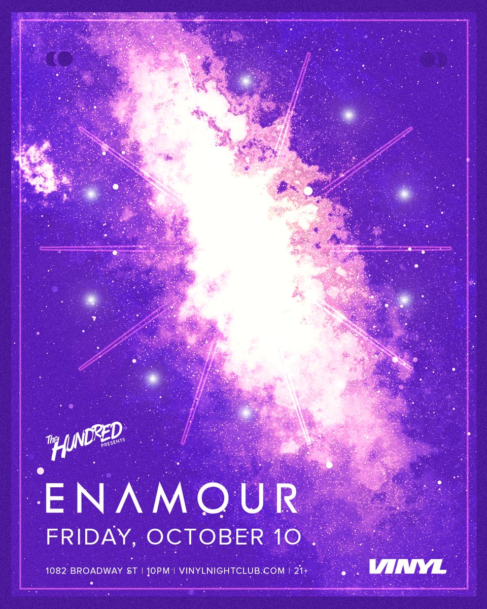 The rooftop turns into a dreamscape as <a href="/enamourmusic/">ENAMOUR</a> brings his signature melodic house and deep techno sound to Vinyl on Friday, 10/10. Secure your spot now and experience the Rooftop at its best. 

Tickets are on sale now! 🌃
vinylnightclub.com/enamour