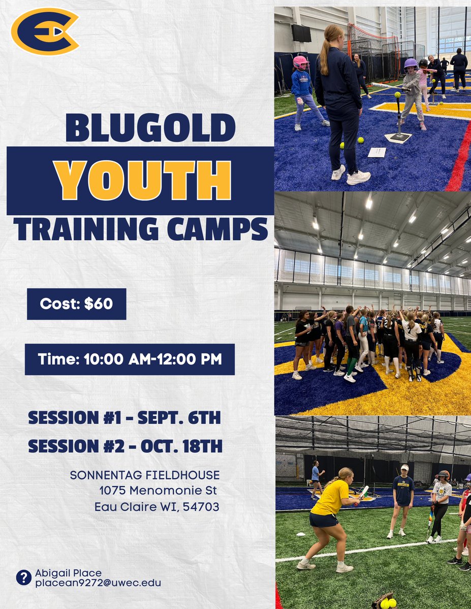 Did you miss Session #1? No worries — join us on October 18th for our second Youth Camp of the fall!

Come learn, grow, and compete in a positive and energetic environment with our coaching staff and players! 

Link: blugolds.com/sports/2024/8/…