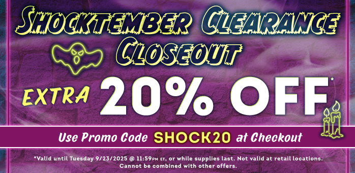 Shocktember Clearance Closeout is here! 🔥 Over 100 deals, deeper discounts, and an extra 20% off boxes, packs, bundles &amp; lighters with code SHOCK20. Stock’s flying—sale ends September 23rd at 11:59pm ET. Get in, blow it up, and ride out!
bit.ly/3uUsdAP