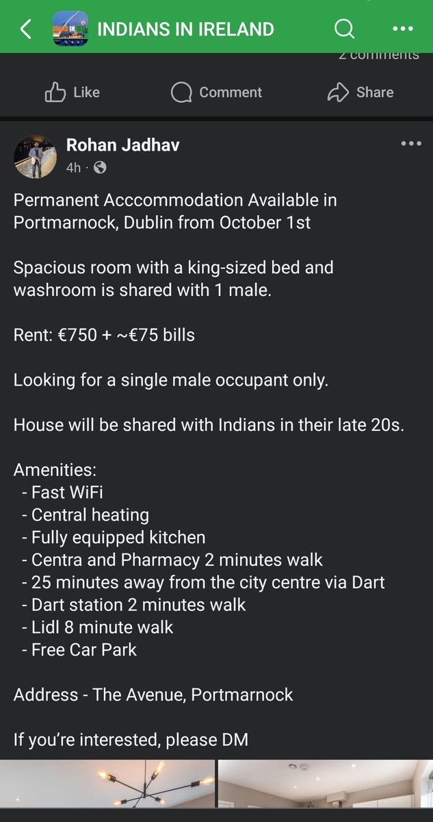 PeterPaulGuy's tweet photo. 🇮🇪🚨

Indians in Ireland Facebook group from today 🇮🇳

Indian migrants are advertising home rentals in Ireland for "Indians preferred" which is illegal and during a housing crisis. 

Indians are renting one room and asking for people to split household  bills 50/50.

They are advertising for vegaterians. 

Indians are not integrating as people claim.