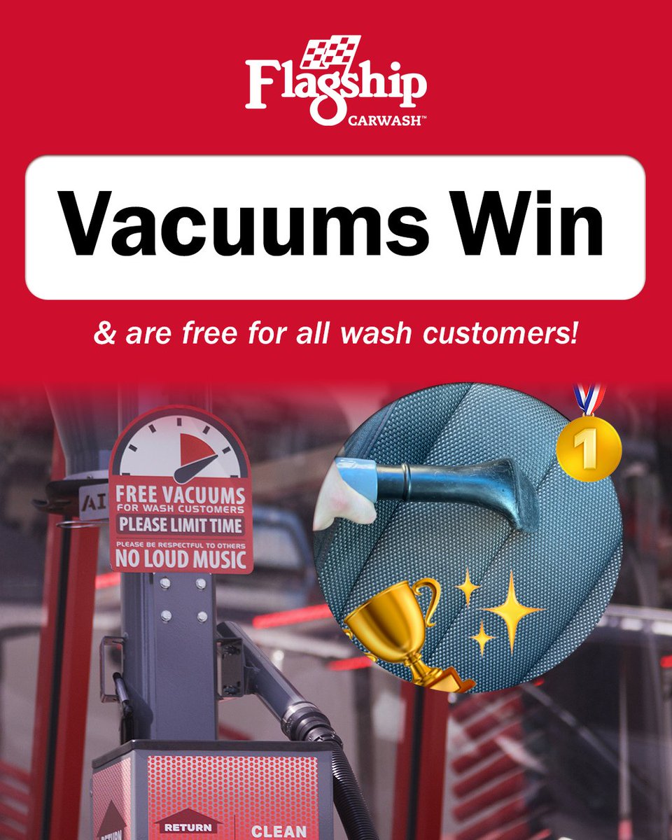 Flagship: 1, Foliage: 0
Win the season with free vacuums at Flagship. 🍂🍁
*Available at select locations*