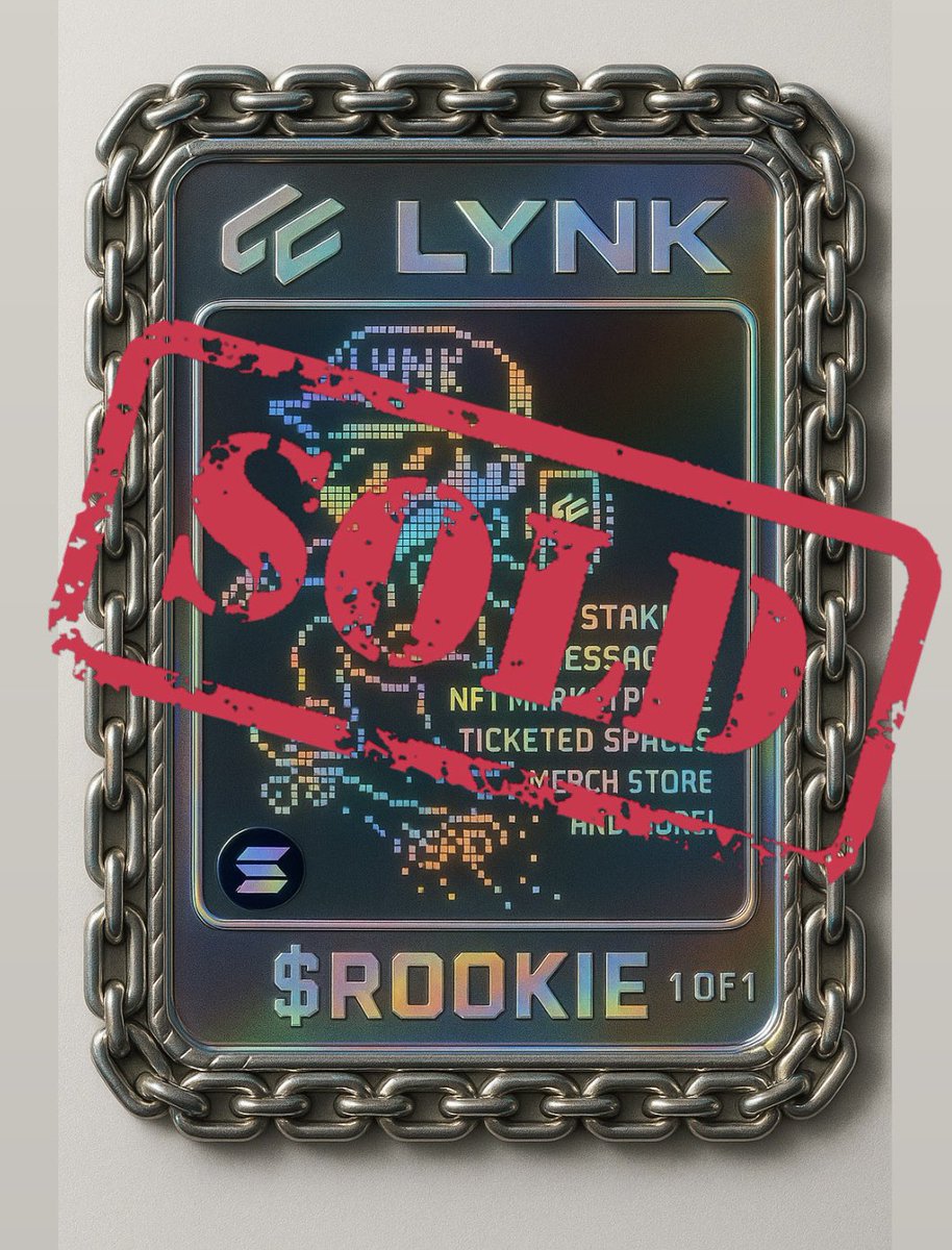 ROOKIECARDSOL's tweet photo. $ROOKIE X $LYNK SOLD!

Credit to @ShelbyHatem for the artwork https://t.co/5pfeVmBpjX