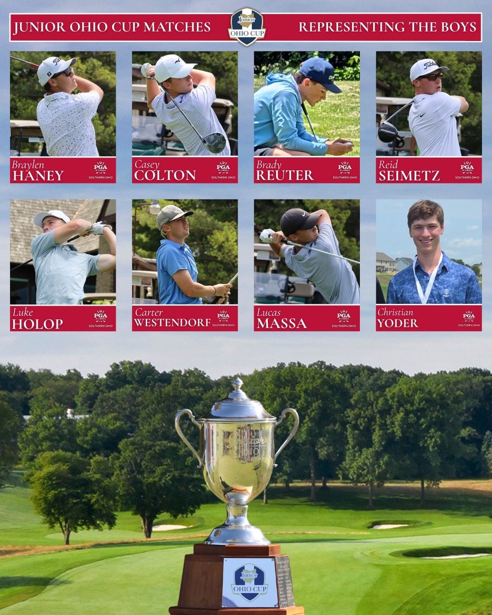 Southern Ohio PGA Junior Tour (@sopgajrtour) on Twitter photo Introducing Team SOPGA for the 3rd annual Junior Ohio Cup matches! Team SOPGA will head to Canton Brookside October 17-19 to compete against Team NOPGA!
Learn More: bit.ly/4pA8WfF Introducing Team SOPGA for the 3rd annual Junior Ohio Cup matches! Team SOPGA will head to Canton Brookside October 17-19 to compete against Team NOPGA!
Learn More: bit.ly/4pA8WfF
