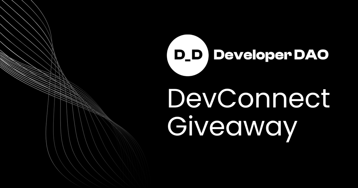 developer_dao's tweet image. 🎙️ Come hang out as we chat about sponsorships and how to secure your spot to Devcon through us. Learn more about our giveaway and get your questions answered live!
📆 Sept 18th, 2025 - 4pm UTC
Set those reminders (link to RSVP in the post below)👇