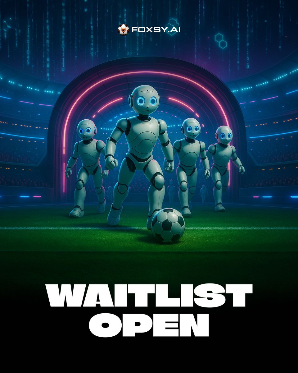 foxsy_ai's tweet photo. Hello #foxfrens, 

Something huge is coming...AI, robots, and Web3 collide in one epic arena. 

Are you ready to train, test, and compete like never before? 

Join the FoxLeague waitlist now --> https://t.co/L2KtpiBp4n

@PulsarMvX send 500 FOXSY to 100 reactions 

#FoxLeague #AI #SoccerStrategy #Gaming