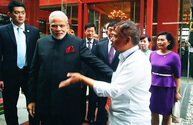 Happy Birthday and Best Wishes PM Modi. Our meeting in Xian, China in 2015 when he called me out from a crowd. One of the several happy memories of our meetings since early Ahmedabad days long time back.