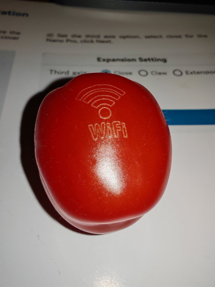 I lasered the WiFi logo into a tomato. Is this the world's first WiFi tomato? 😂😂😂