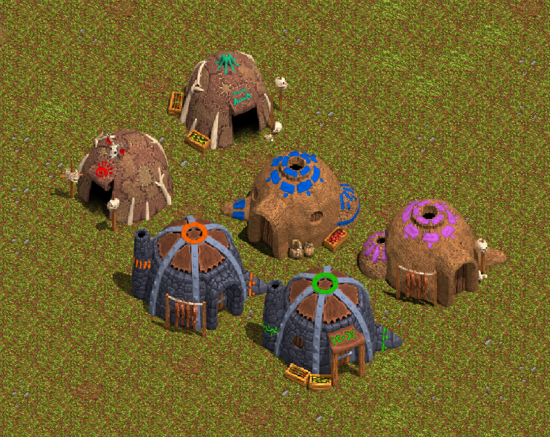 LSolgrund's tweet photo. New buildings are here! This time it's the orcs who get their houses. I also made new advancements with the shaders for team colors so now they are alot higher quality and smoother!
#indiegame #indiedeveloper https://t.co/aoy7fidYK2