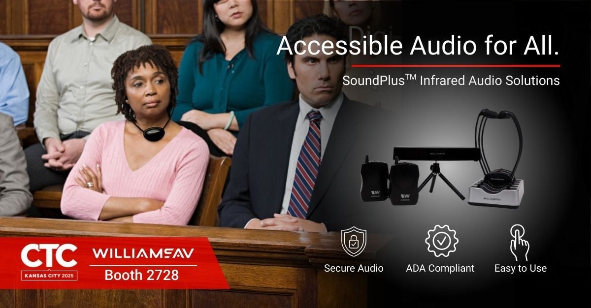 ⚖️ Accessible Audio for All - Infrared courtroom systems ensure confidentiality, ADA compliance, clear audio for juries, judges, attorneys, and observers. See us at #CTC2025 Booth 2728
