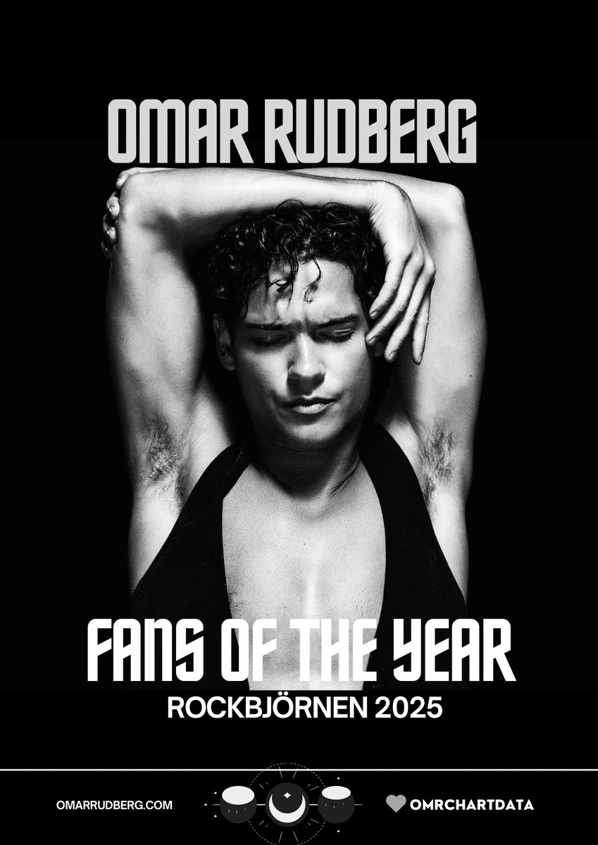 OMRchartdata's tweet image. Congratulations to @OmarRudberg (‘s fans 🤭) for winning Årets Fans - Fans of the Year at Rockbjörnen 2025! 🩶
