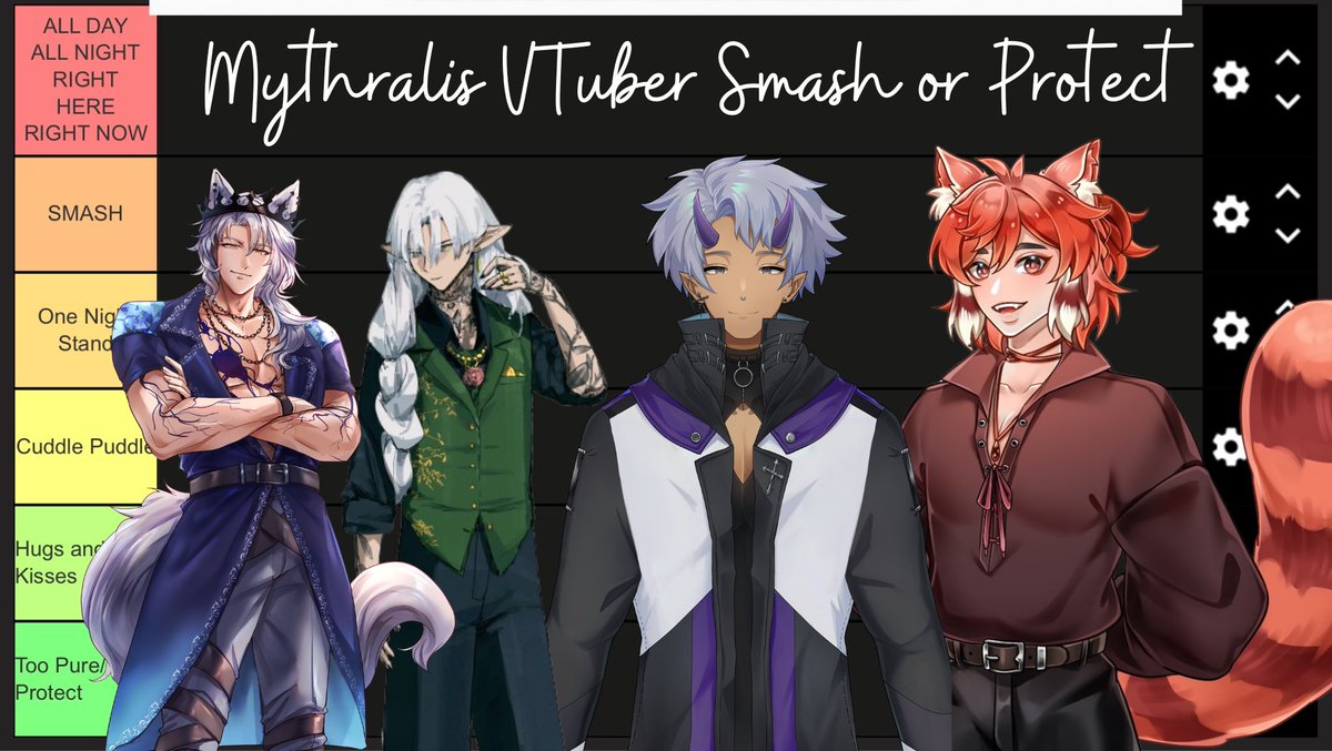 Hiya my lovely sproutings~!! 💕

Mythralis is hosting a SMASH or PROTECT!! 🎉

Hosted by: [<a href="/JayThorneVT/">Jay Thorne (DEBUT February 28th)</a>] · [@/RevSolisVT] · [<a href="/RathUwu/">RathUwu 🖤Aspiring Vtuber🖤</a>] · [<a href="/RoseProfane/">TheProfaneRose 🍵🍂🌹(Feb 13th Debut)</a>]

✨ Want to join? Drop your OC PNGs in the comments!
💬 Must be Twitch TOS safe + 18+ to participate!

📅 Saturday, Oct 11th
⏰