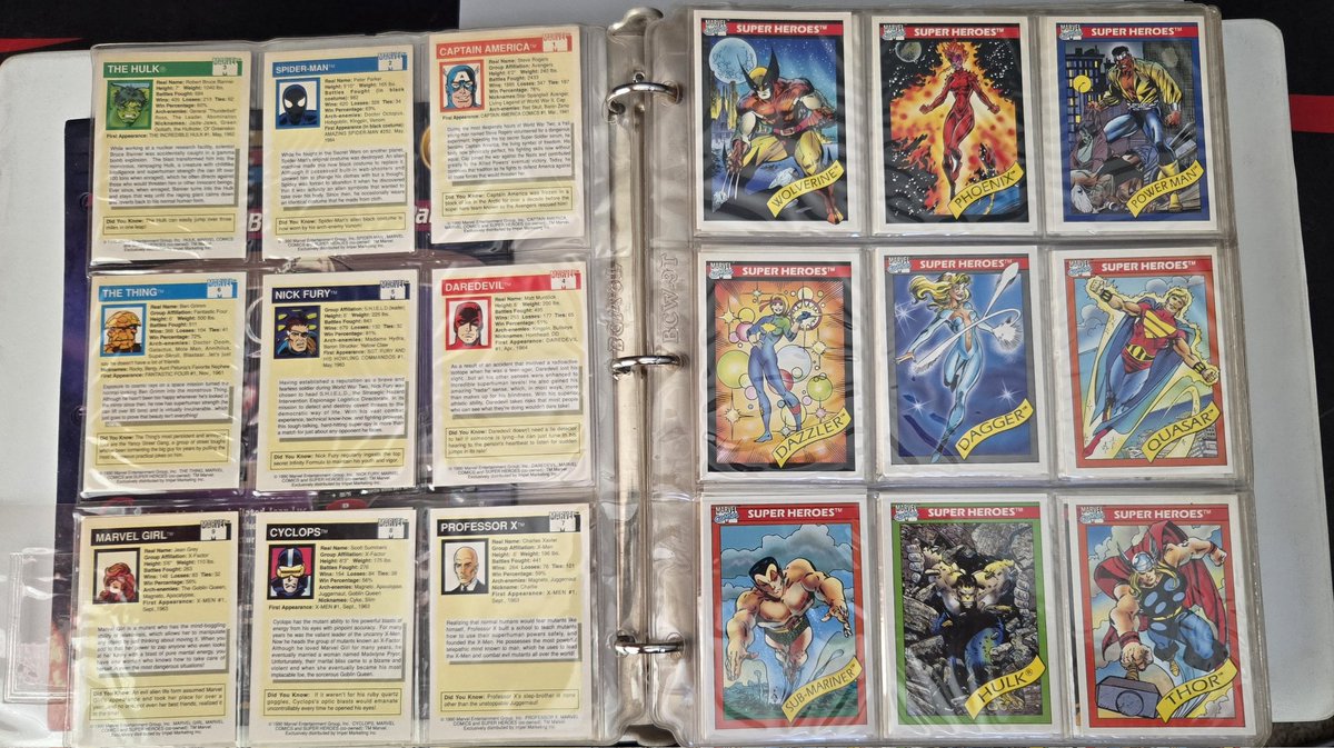 CraigHaasis's tweet photo. Anyone reading this familiar with or know somebody that's familiar with the trading card industry?

I have a 99.9% complete 1990 #Marvel card set. Just missing the Holos.

Is it worth getting them @PSAcard graded? https://t.co/GbytAeiE5O