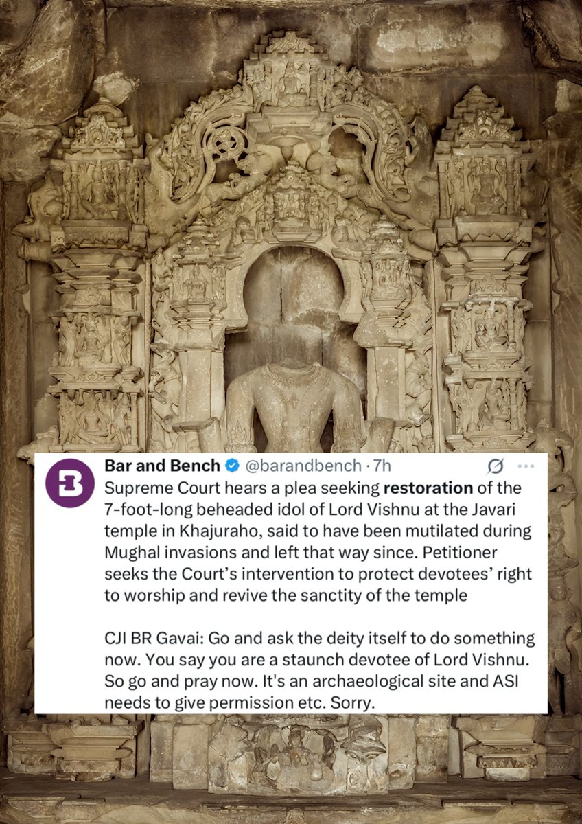 Is BR Gavai not the CJI of 1 billion Hindus of India as well?

The government must immediately bring an impeachment motion against him.

This man has disgraced the dignity of India’s highest judiciary.
Lord Vishnu
Impeach the Chief Justice of India