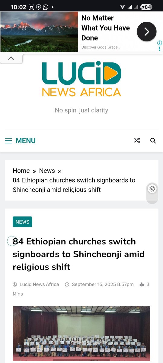 On Sept 10, the Peter Tribe of Shincheonji held the “Ethiopia 84 Churches Signboard Changing Ceremony,” where 84 pastors declared affiliation with Shincheonji Church of Jesus and pledged to spread the New Covenant Revelation. #Shincheonji #BibleStudy