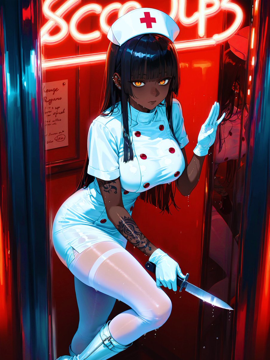 仕事サボった時と給料日の次の日は大体このくらいのスタンスで出勤してる🩸
#AIart #lunatia_art