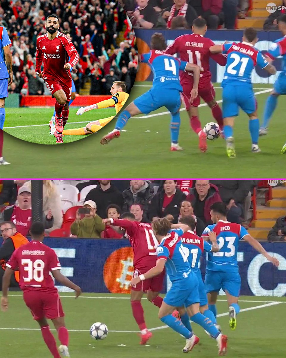 And yes, Mo Salah still scored with this many defenders trying to stop him 👑