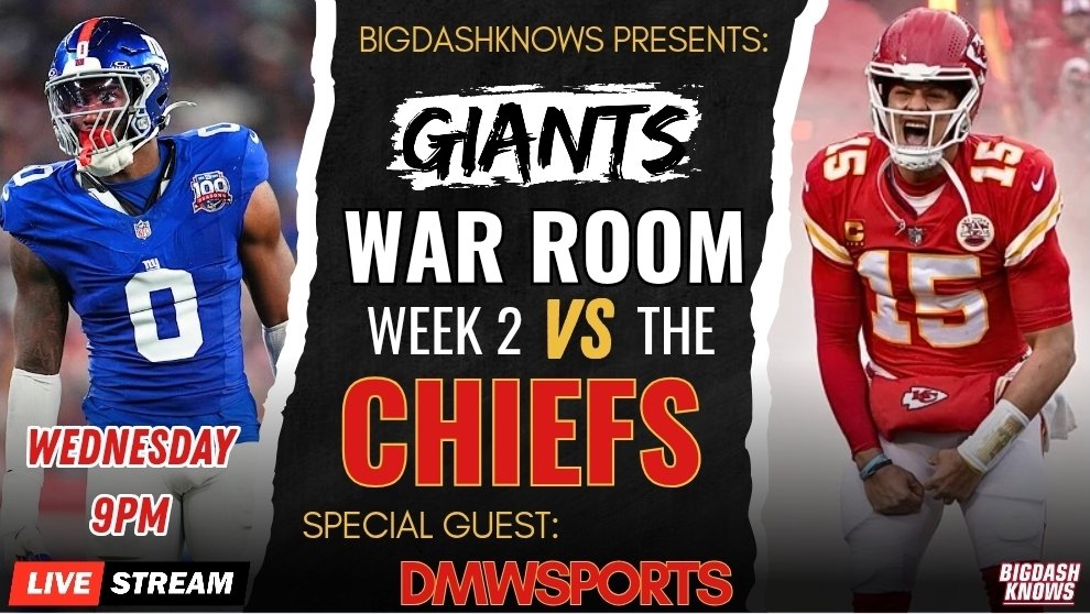 Tune in Tonight 9pm EST. I'll be previewing the Giants vs Chiefs week 3 match-up with special guest <a href="/dmwsports/">DMWSports</a>
#NYGiants    #ChiefsKingdom    youtube.com/live/S86jW4gzE…