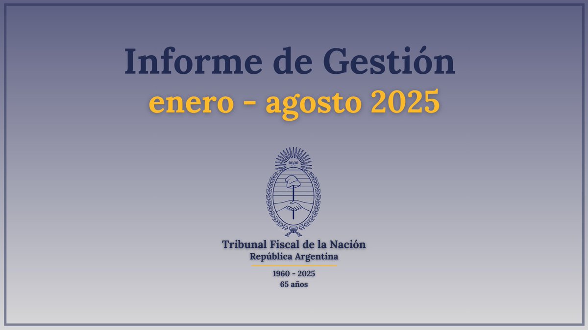 📊 Ya se encuentra disponible el Informe de Gestión correspondiente a enero - agosto 2025. 

➡️ Podés visualizarlo y descargarlo completo desde este link: 
argentina.gob.ar/sites/default/…