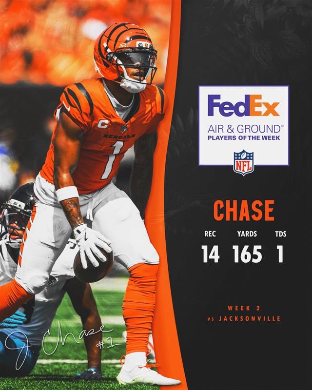 Bengals's tweet photo. No 1️⃣ like him.  

@Real10jayy__ | @FedEx https://t.co/PolZMEXBq8