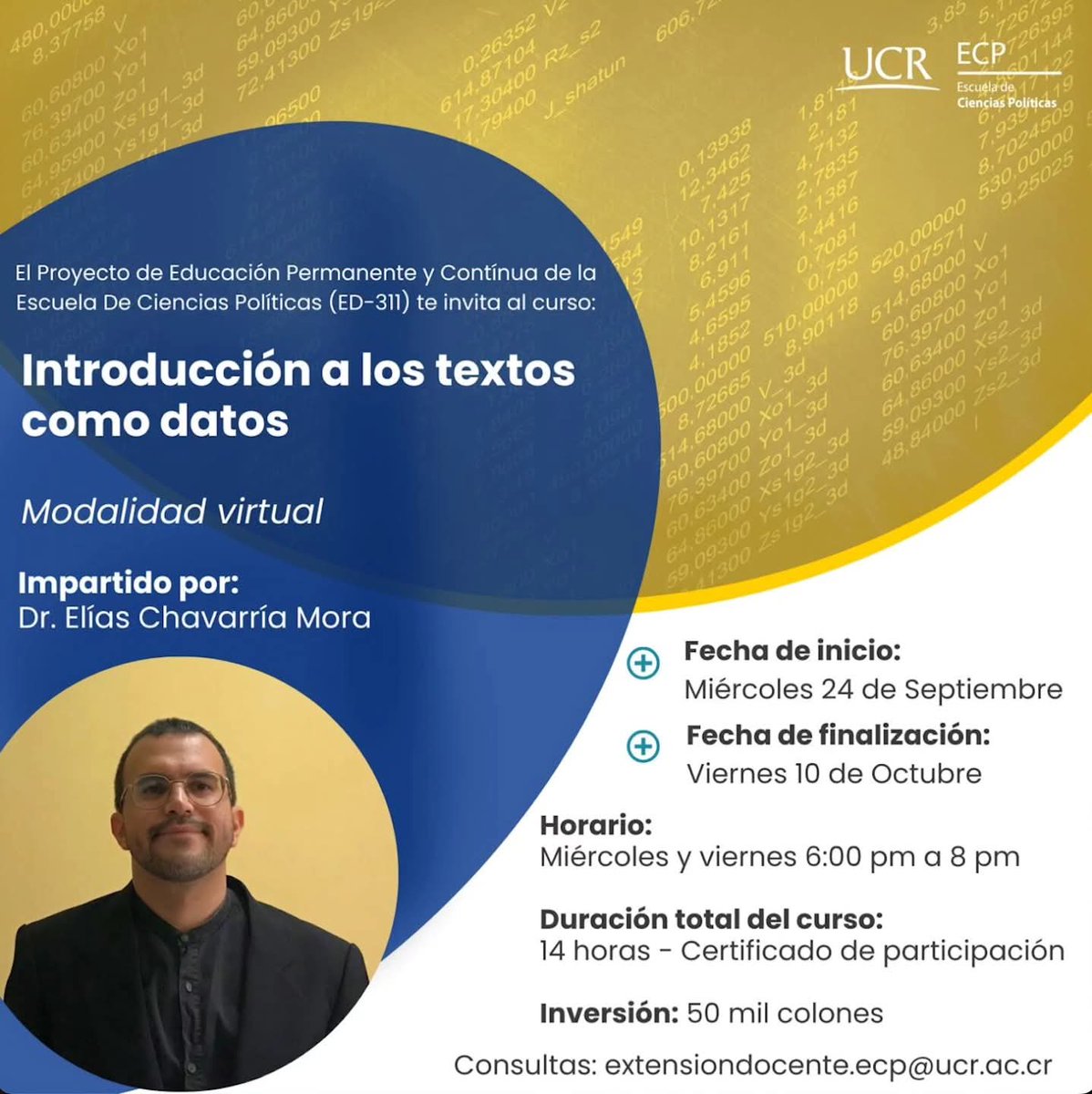 Recordatorio que voy a estar impartiendo este curso sobre análisis cuantitativo de textos a partir de la próxima semana