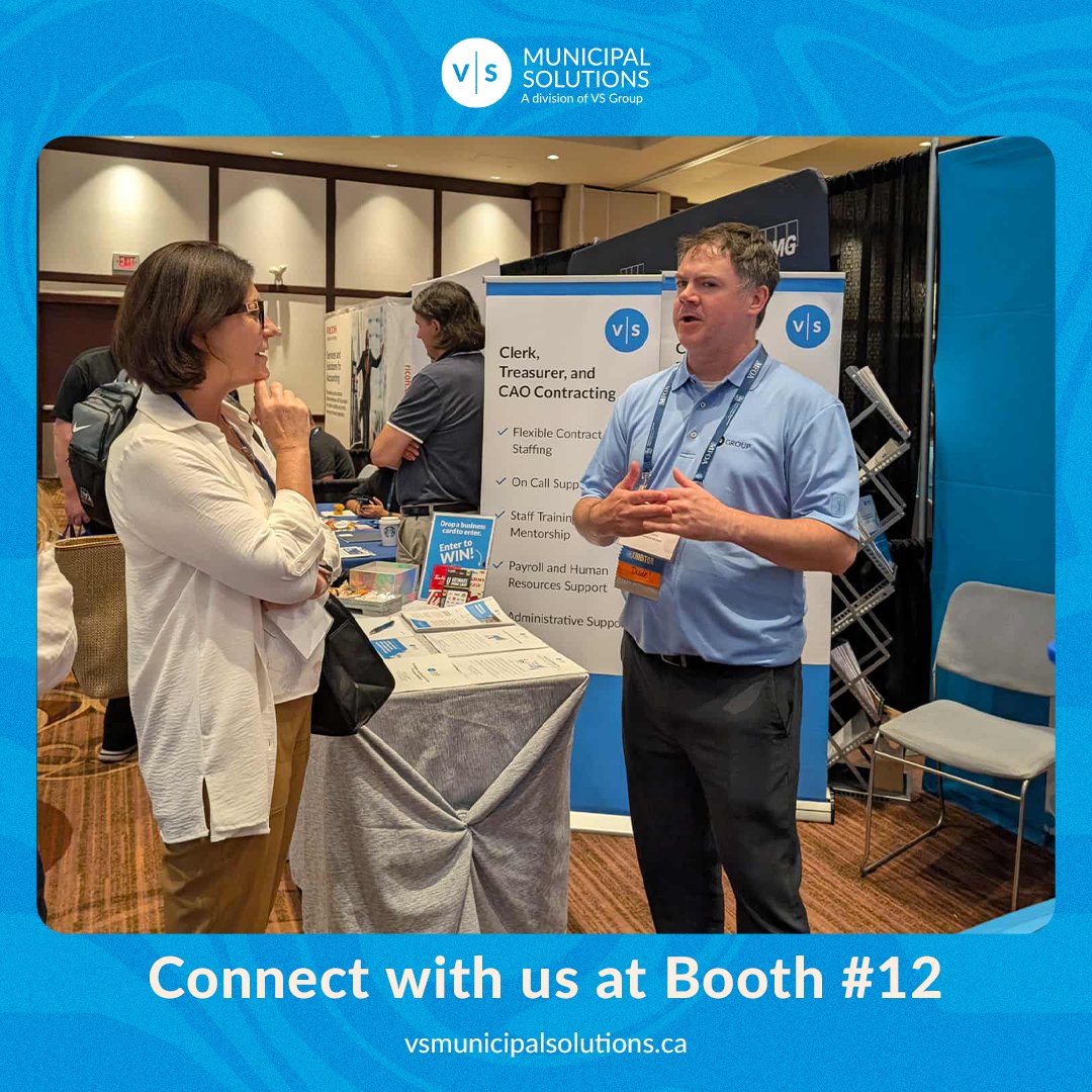 VSMunicipal's tweet photo. Get expert insights at #MFOA2025! Chat directly with our President, Vince Shank, and IT Architect, Ben Long, about future-proofing your municipality. We're at Booth #12! #MFOA2025 #FutureProofing #GovTech #LocalGov https://t.co/3RUfNVJrgk