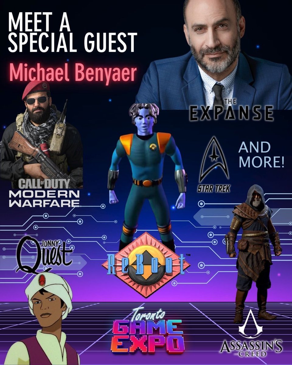 Celebrity guest announcement: <a href="/MichaelBenyaer/">Michael Benyaer</a> ! You may recognize him from Reboot, Uncharted, and Modern Family...or more. Welcome to the Expo, Michael! #TGE2025 #reboot #startrek #thingstodotoronto