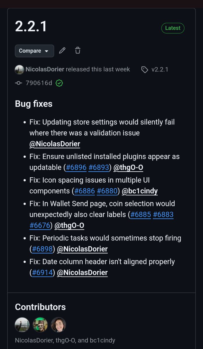BTCPay Server (@btcpayserver) on Twitter photo PSA: BTCPay Server 2.2.1 has been released 🚀
We highly recommend updating since there are few impactful bugfixes (especially if you use <a href="/Boltzhq/">Boltz - Non-Custodial Bitcoin Bridge</a> and other plugins).
Shoutout to <a href="/NicolasDorier/">Nicolas Dorier</a> <a href="/thgO_O/">thgO.O ₿</a> <a href="/bc1cindy/">Cindy</a> for PRs & code PSA: BTCPay Server 2.2.1 has been released 🚀
We highly recommend updating since there are few impactful bugfixes (especially if you use <a href="/Boltzhq/">Boltz - Non-Custodial Bitcoin Bridge</a> and other plugins).
Shoutout to <a href="/NicolasDorier/">Nicolas Dorier</a> <a href="/thgO_O/">thgO.O ₿</a> <a href="/bc1cindy/">Cindy</a> for PRs & code