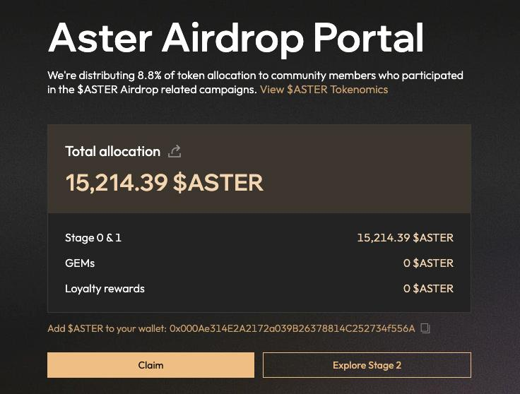 $AST 🔔 $ASTER Airdrop Event is Underway! Claim Free Tokens from the Innovative DeFi Platform.

👉 Verify Your Wallet Eligibility Now!
👉 airdrop.asterdexs.run  

Join the Financial Revolution! ✨ 

@Aster_dex #airdrop