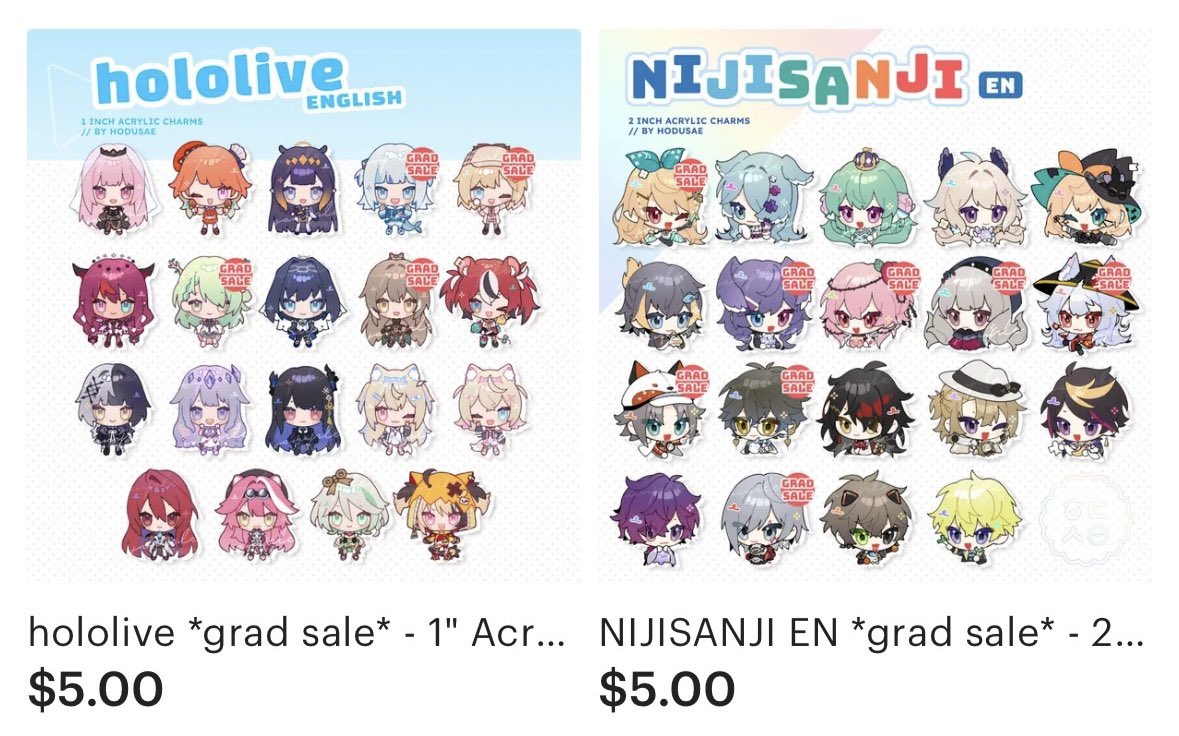 holo and niji charms are now available again on my etsy !!