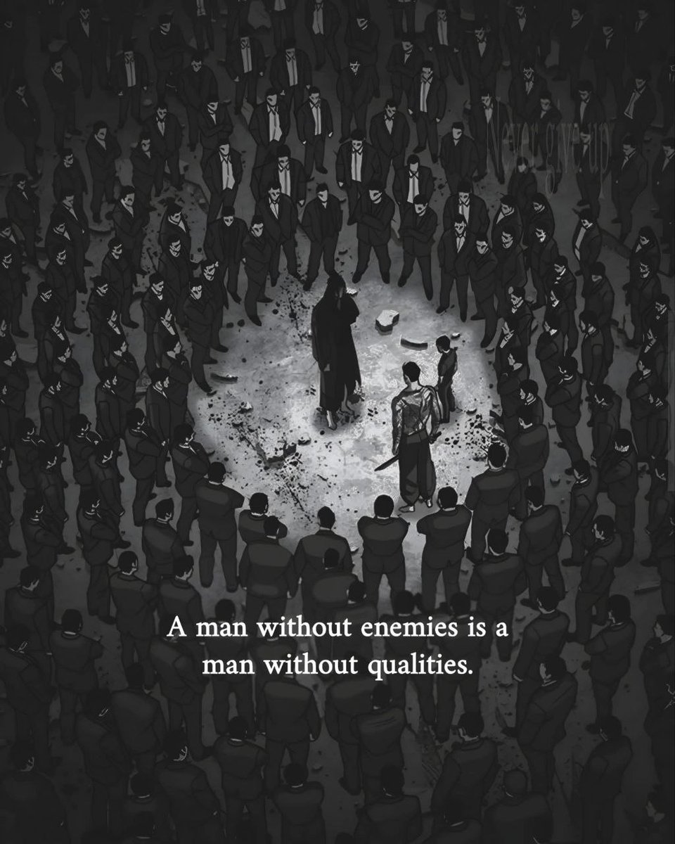 FreakyTheory's tweet photo. A man without enemies is a man without qualities. https://t.co/2JvVO0YjUN