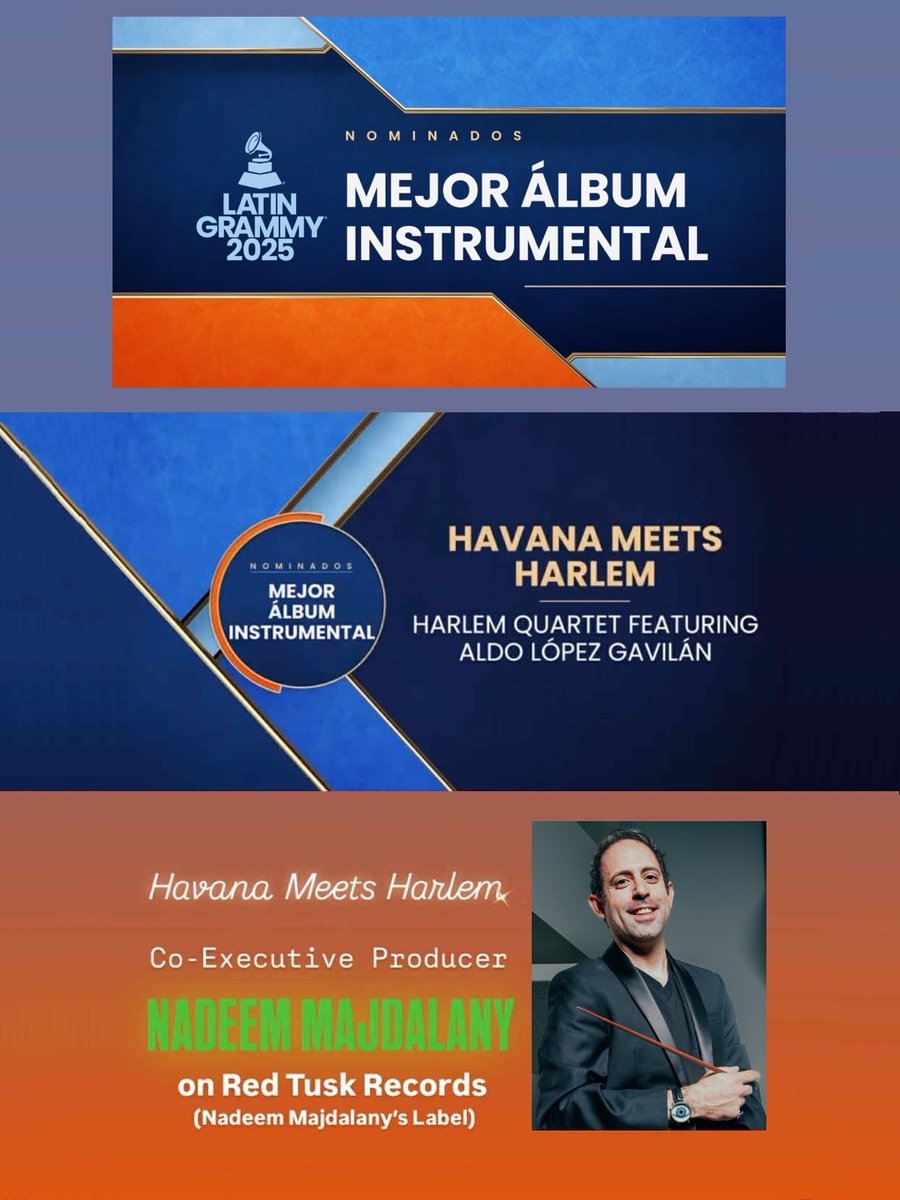 Different Direction Mgmt (@mgmt_dd) on Twitter photo Congrats to Nadeem Majdalany on his Latin Grammy nomination for:
"Best Instrumental Album"
๐๐ข๐ท๐ข๐ฏ๐ข ๐๐ฆ๐ฆ๐ต๐ด ๐๐ข๐ณ๐ญ๐ฆ๐ฎ
Harlem Quartet Featuring
Aldo Lรณpez Gavilรกn
Co-Executive Producer Nadeem Majdalany
(on his label, Red Tusk Records)
Stream It tinyurl.com/mr47dztz Congrats to Nadeem Majdalany on his Latin Grammy nomination for:
"Best Instrumental Album"
๐๐ข๐ท๐ข๐ฏ๐ข ๐๐ฆ๐ฆ๐ต๐ด ๐๐ข๐ณ๐ญ๐ฆ๐ฎ
Harlem Quartet Featuring
Aldo Lรณpez Gavilรกn
Co-Executive Producer Nadeem Majdalany
(on his label, Red Tusk Records)
Stream It tinyurl.com/mr47dztz