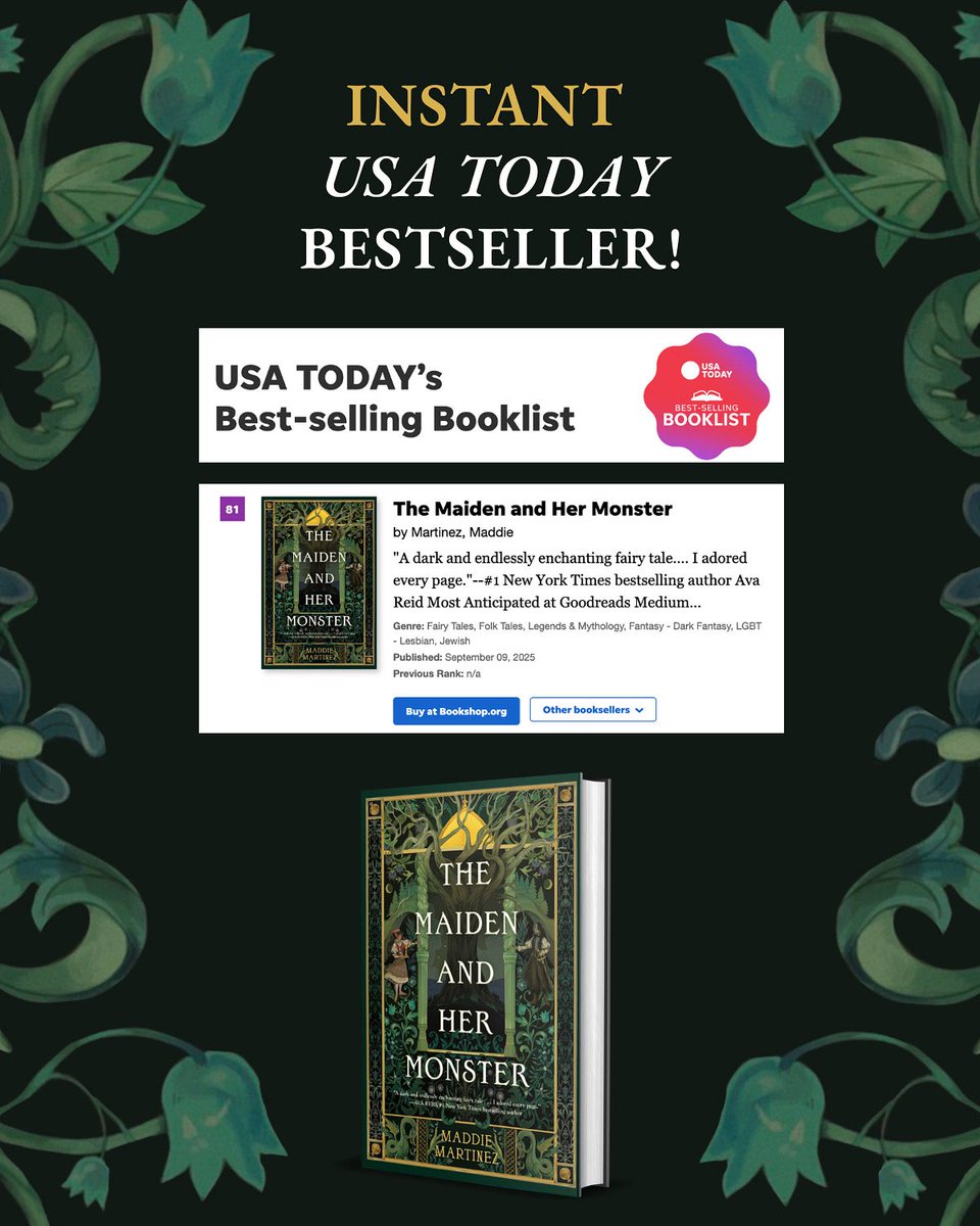 MY SAPPHIC DEBUT FANTASY NOVEL IS A USA TODAY BESTSELLER??? 😭