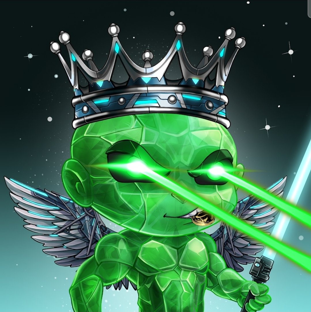 Created a new gainz with the create your own gainz event. I missed the diamond traits but made this fire silver crowned emerald 🔥. <a href="/GAINZNFTs/">GAINZ</a> is here for the long run, gotm is growing and something is always going on. Check them out if you haven't already!