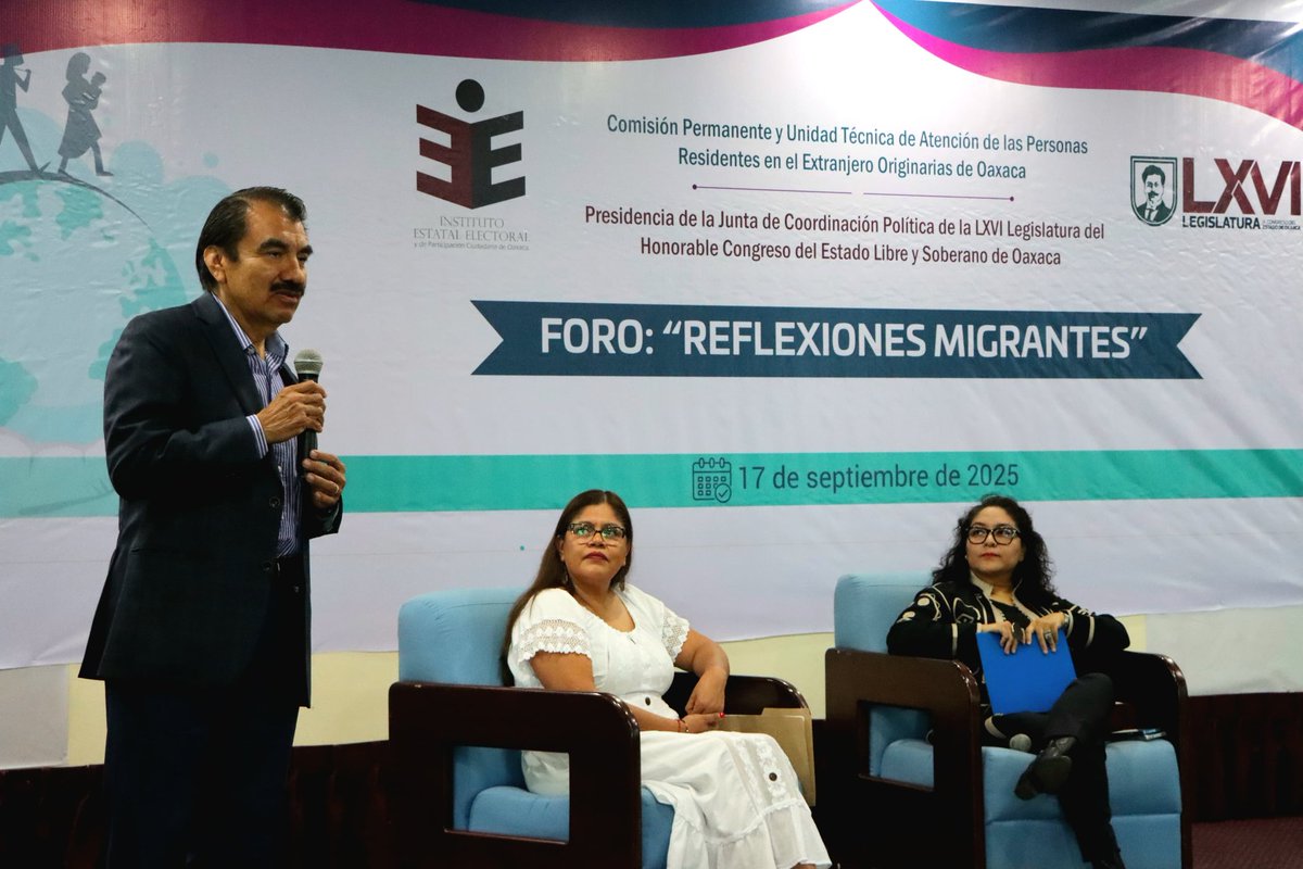 El Vocal Ejecutivo de la Junta Local Ejecutiva del <a href="/INE_Oaxaca/">INE Oaxaca</a> participó en el foro "Reflexiones Migrantes", con la ponencia "Visión del INE respecto de la figura del voto de la ciudadanía mexicana en el extranjero", que se llevó a cabo en el <a href="/CongresoOaxaca_/">Poder Legislativo Oaxaca</a>.