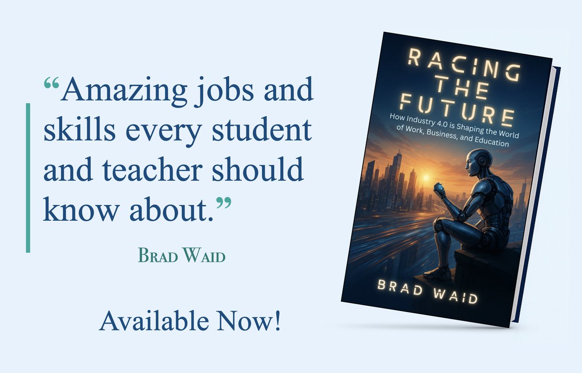Techbradwaid's tweet image. It&apos;s here! 

Racing the Future is officially out!
How Industry 4.0 and AI is transforming Education. Read about In-demand skills &amp;amp; incredible jobs
you didn&apos;t know about. 
Grab your copy today → a.co/d/6PxIham

#BookLaunch #FutureOfWork #AI #AI4Edu #Edu #FutureReady