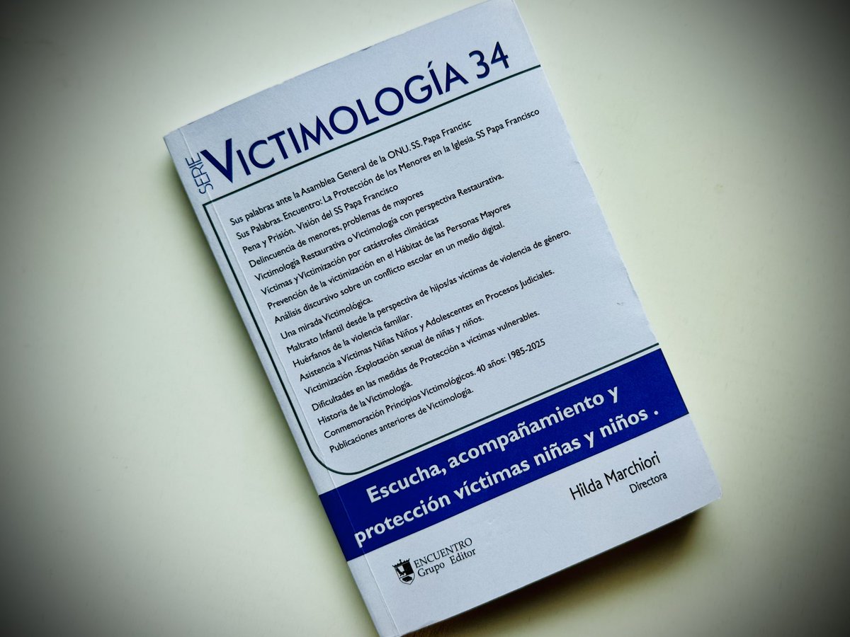 Agradezco a la Dra. Hilda Marchiori, el haber incluido en la edición 34 de la Revista Victimología que ella dirige, la publicación: “Pena y Prisión. Visión del S.S. Papa Francisco” de mi autoría, sumado a sus palabras ante la Asamblea General de la <a href="/ONU_es/">Naciones Unidas</a> y en el Encuentro “La