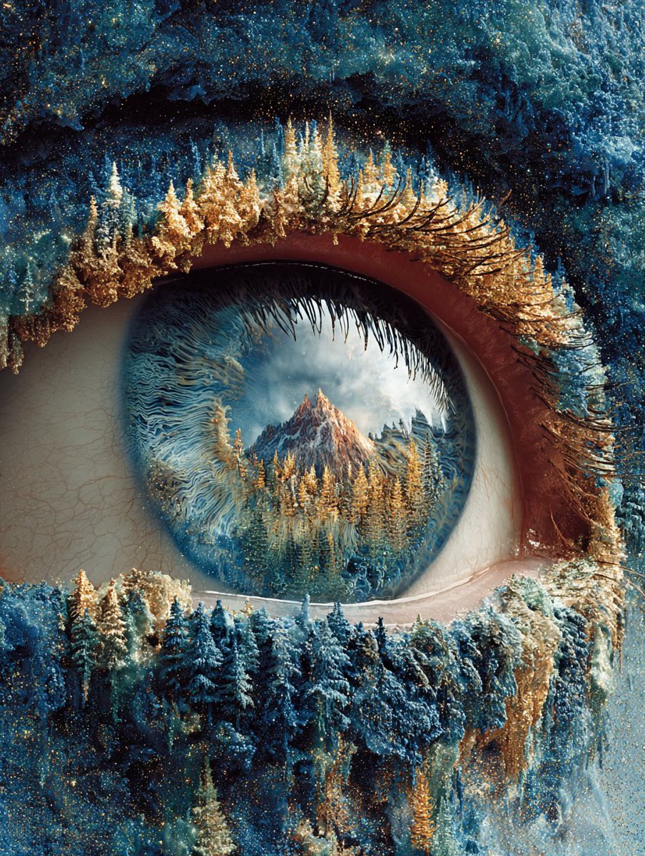 QT Eye art 👁️✨
A mountain landscape lives inside the gaze.
