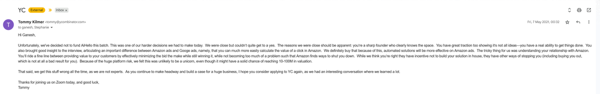 AiHellos's tweet photo. A wall of fame/shame for us. This was the 6th rejection by YC. https://t.co/Bcm7jr73Wh