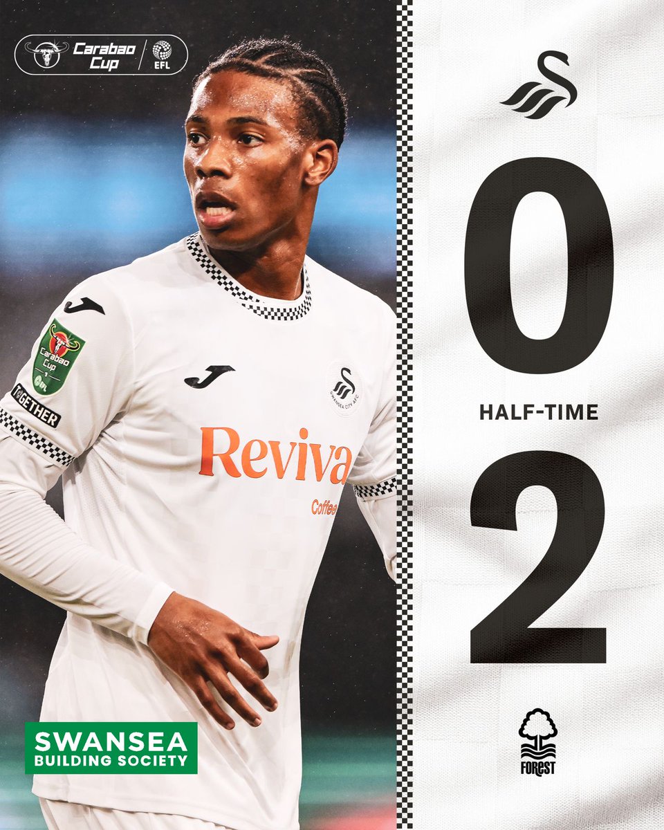 SwansOfficial's tweet image. Trailing at the break. 

💻 Match centre 👉 swanseacity.club/3IolMww

#SWAvFOR | @Carabao_Cup