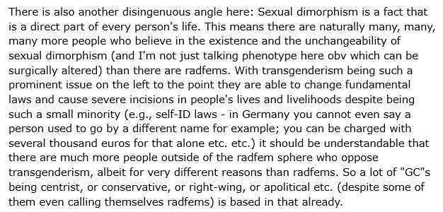 Hapda2's tweet photo. @thevirgnmary No matter how much you'll try to tell yourself that, "tirfism" is antithetical to actual radical feminism and gender abolition.
The "Te" in ""Terfism"" (the concept that woman is not an identity a man can ever claim/a demographic group a man could ever identify into no matter the https://t.co/79Ltl1RNXM