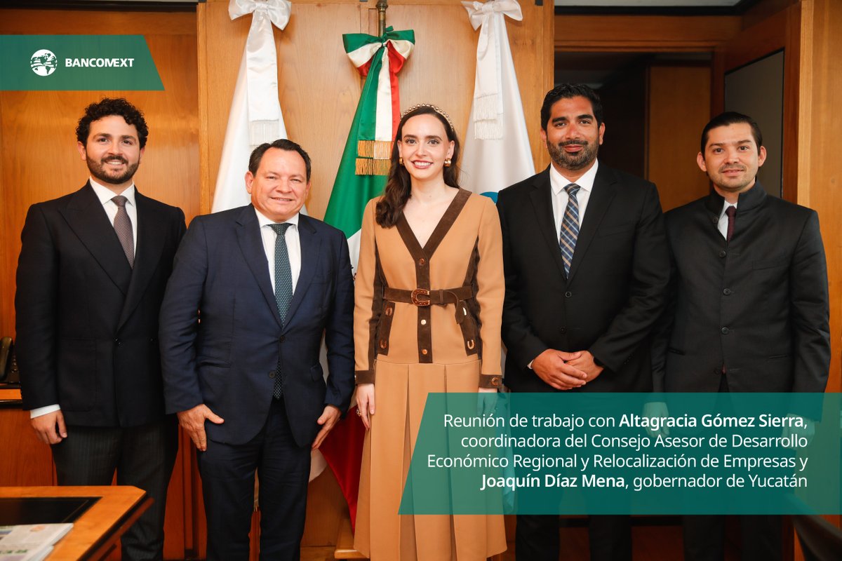 Con el objetivo de fortalecer el desarrollo económico de #Yucatán, <a href="/robertolazzeri/">Roberto Lazzeri</a> sostuvo una reunión con la coordinadora del Consejo Asesor de Desarrollo Económico Regional y Relocalización de Empresas,  Altagracia Gómez Sierra y el gobernador del Estado <a href="/huachodiazmena/">Joaquín Díaz Mena</a>.