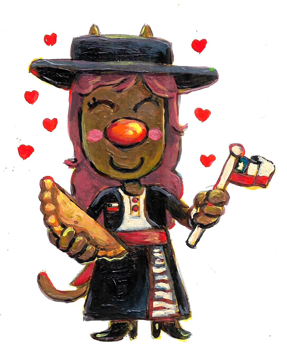 Dibujito de felicia para conmemorar las fiestas patrias  de chile 2025 🇨🇱🎉