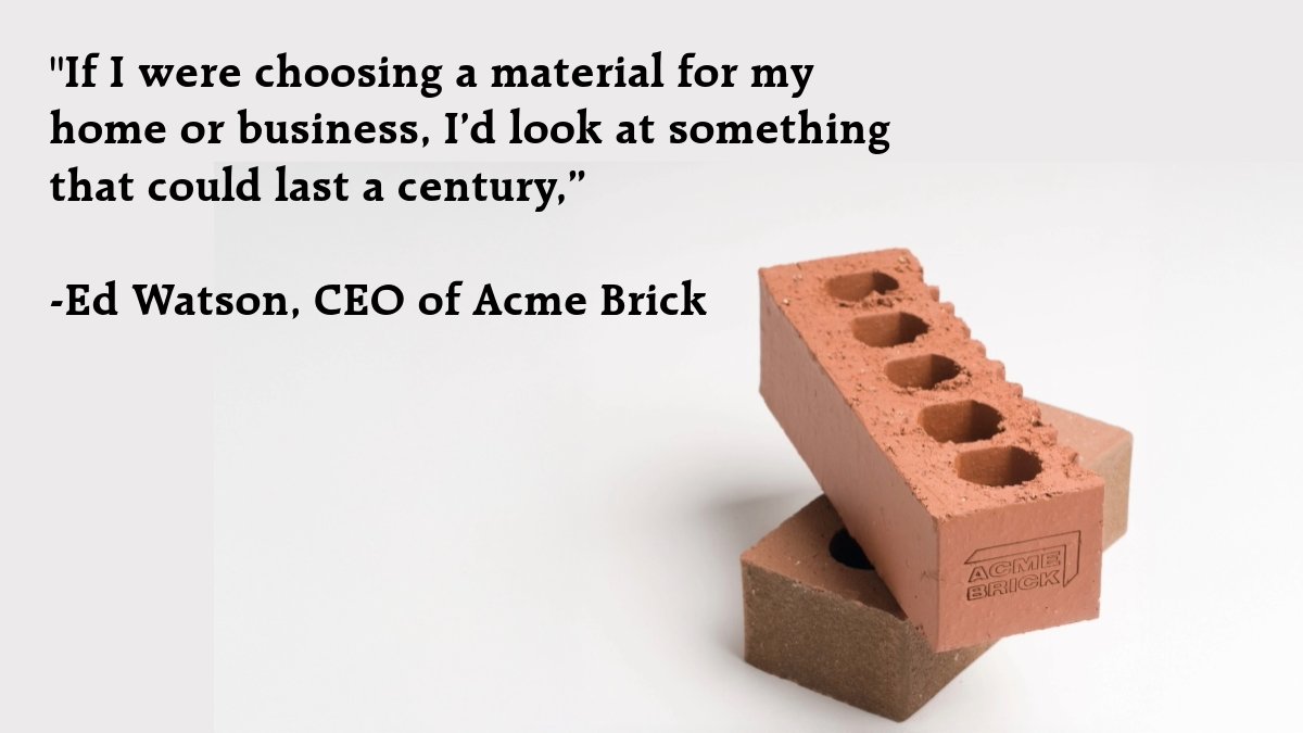 Why durability = sustainability ⬇️
👉 bit.ly/46ob5C2

#BuiltToLast #Sustainability #AcmeBrick