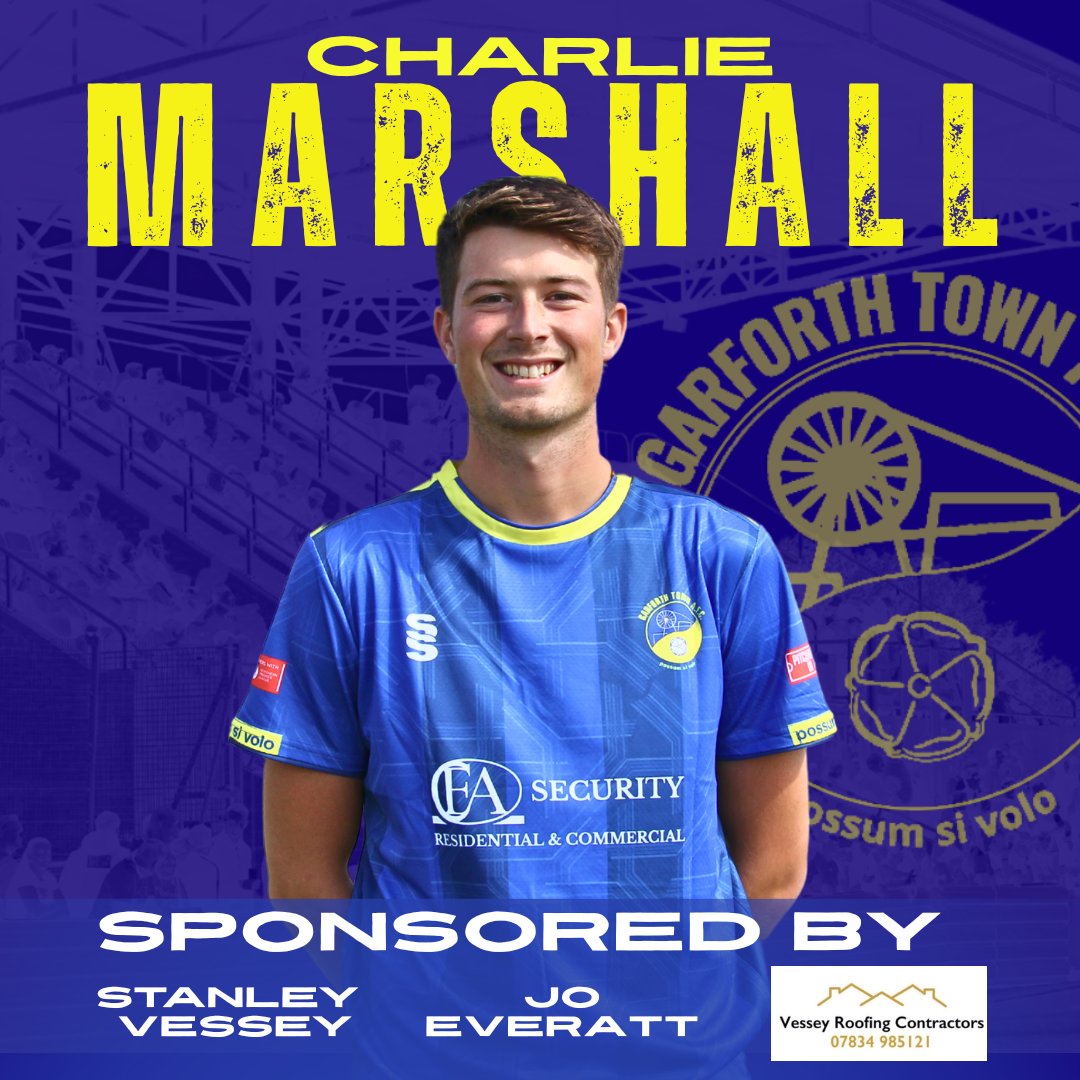 A huge thank you to <a href="/RoofingVessey/">Vessey Roofing Contractors</a>, Stanley Vessey, and <a href="/EverattJo/">Jo Everatt</a> for sponsoring Charlie Marshall this season.

You can make a huge difference by sponsoring a player, individually or as a business, here 👇

shop.garforth.town/products/playe…