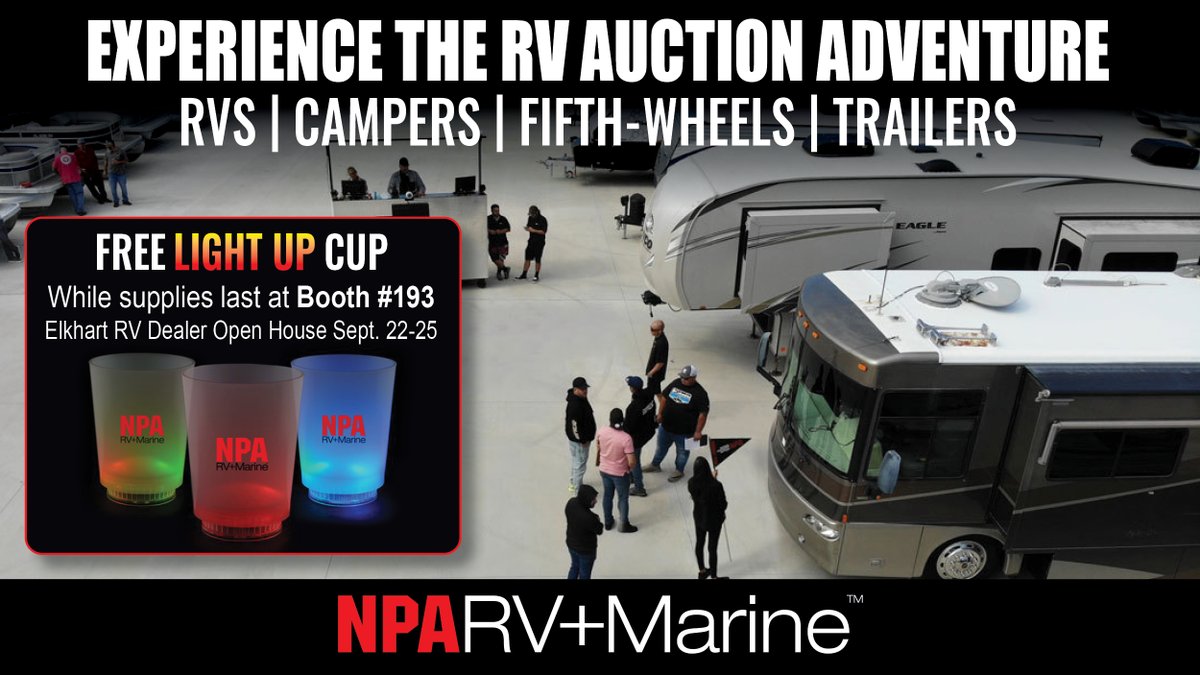 We’re Lighting It Up at Elkhart RV | Sept. 22-25, 2025  
See us at the Elkhart RV Dealer Show - Stop by booth 193 to grab a free light-up cup and say hello to the NPA team! 
We're here to talk RVs and light up your day.
#ElkhartRVOpenHouse #RVDealers #RVIndustry #Giveaway #NPA
